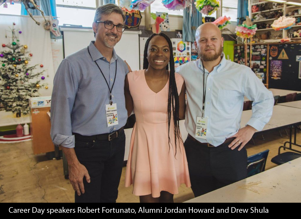 PHOTO: Career Day speakers Robert Fortunato, Alumni Jordan Howard and Drew Shula 