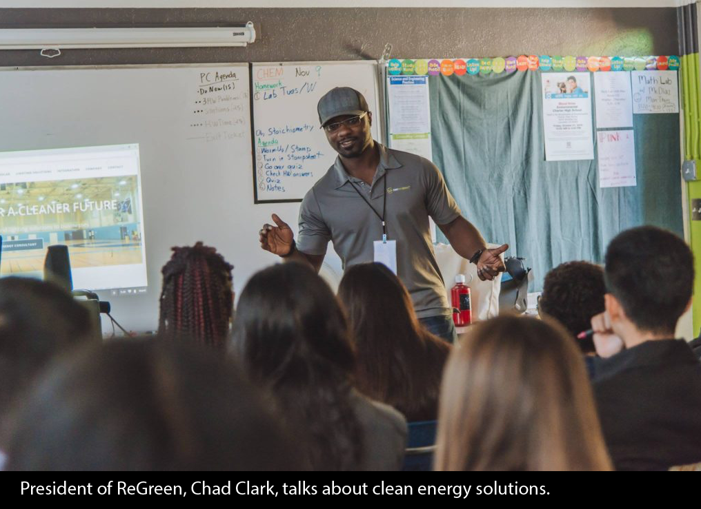 PHOTO: President of ReGreen, Chad Clark, talks about clean energy solutions.