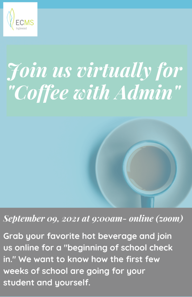 Coffee with Admin Sept. 2021