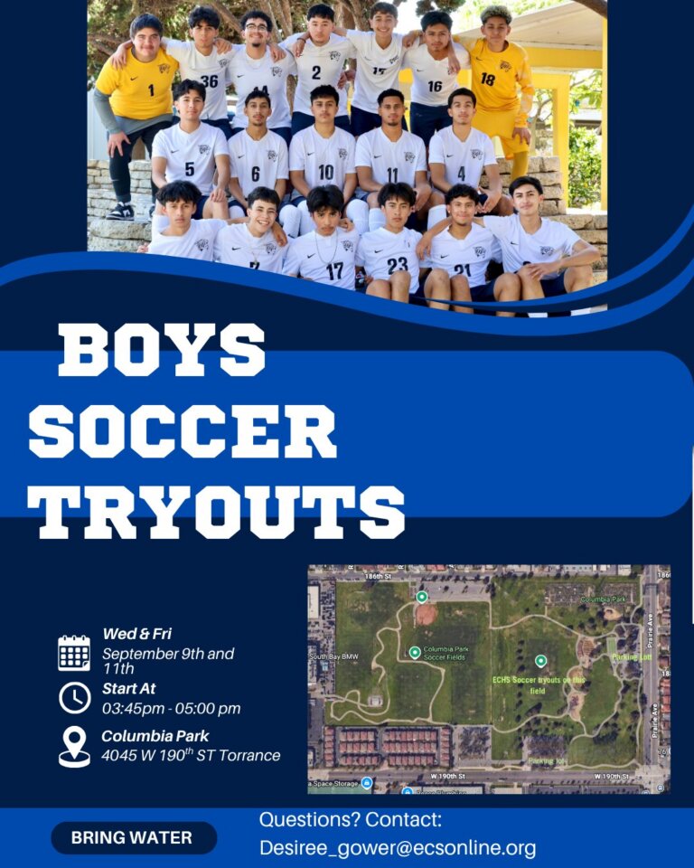 Boys Soccer tryouts flyer