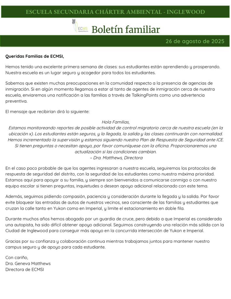 ECMS-Inglewood Family Newsletter, August 26, 2025, page 3