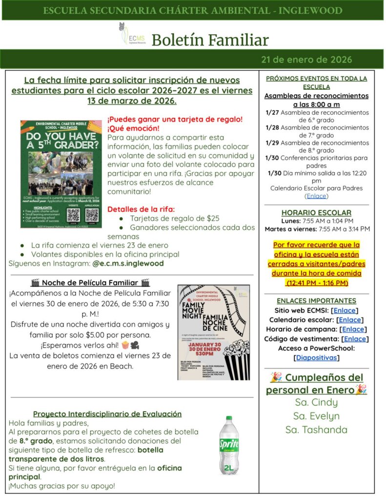 ECMS-Inglewood Family Newsletter, January 21, 2026, page 3