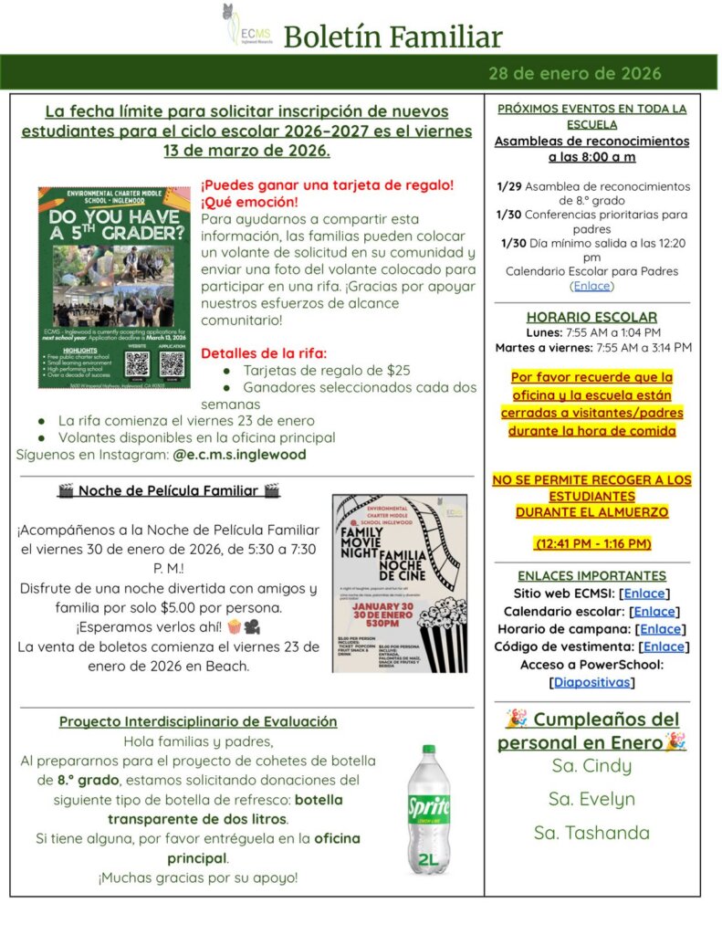 ECMS-Inglewood Family Newsletter, January 28, 2026, page 3