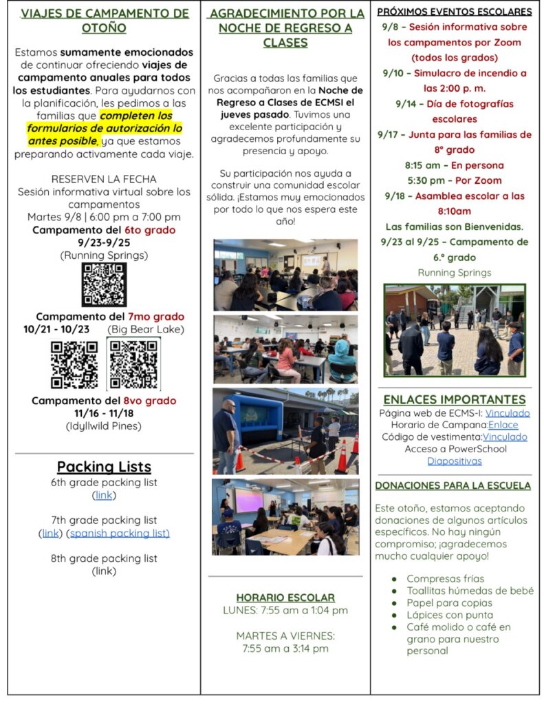 ECMS-Inglewood Family Newsletter, September 9, 2026, page 4